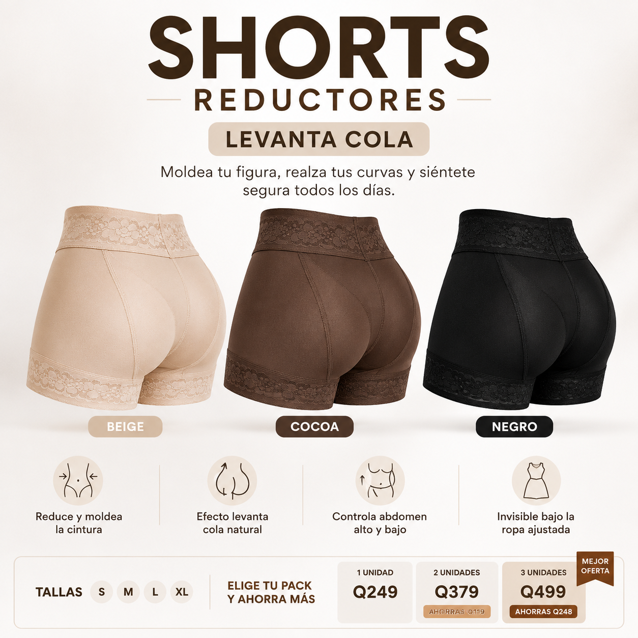 Short Levanta Cola 3x1