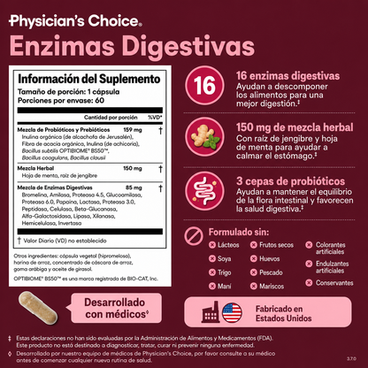 Enzimas Digestivas con Probióticos